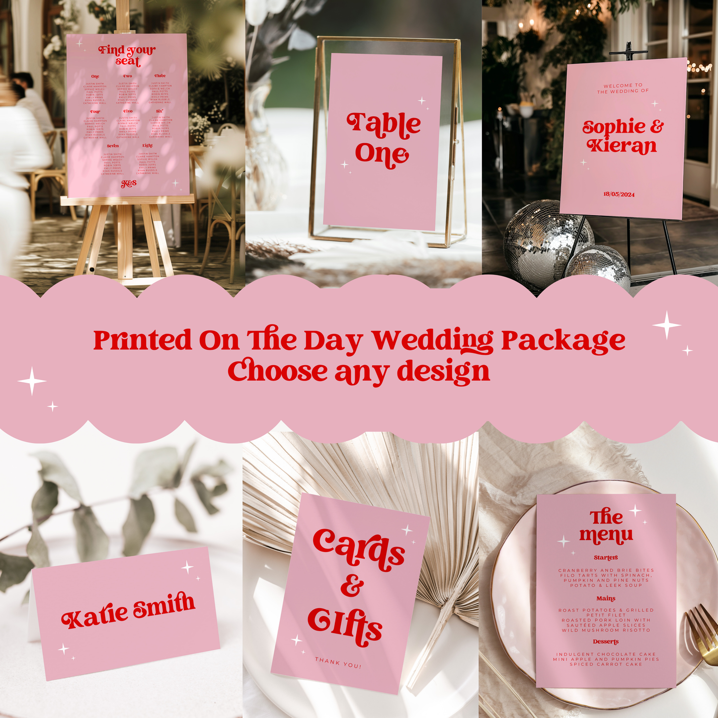 Wedding Day Stationery Bundle - Choose any Design