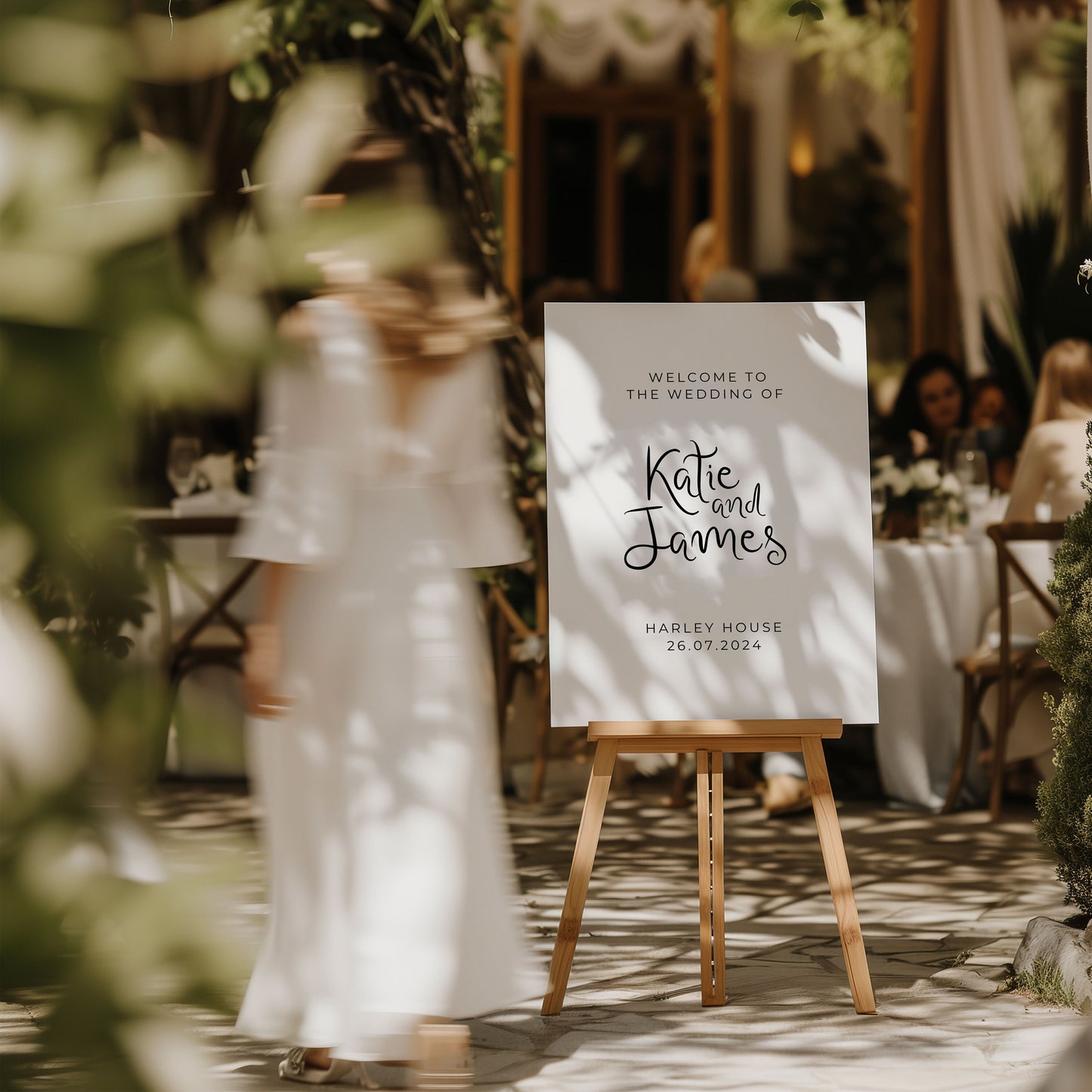 Wedding Sign with Swirly Words