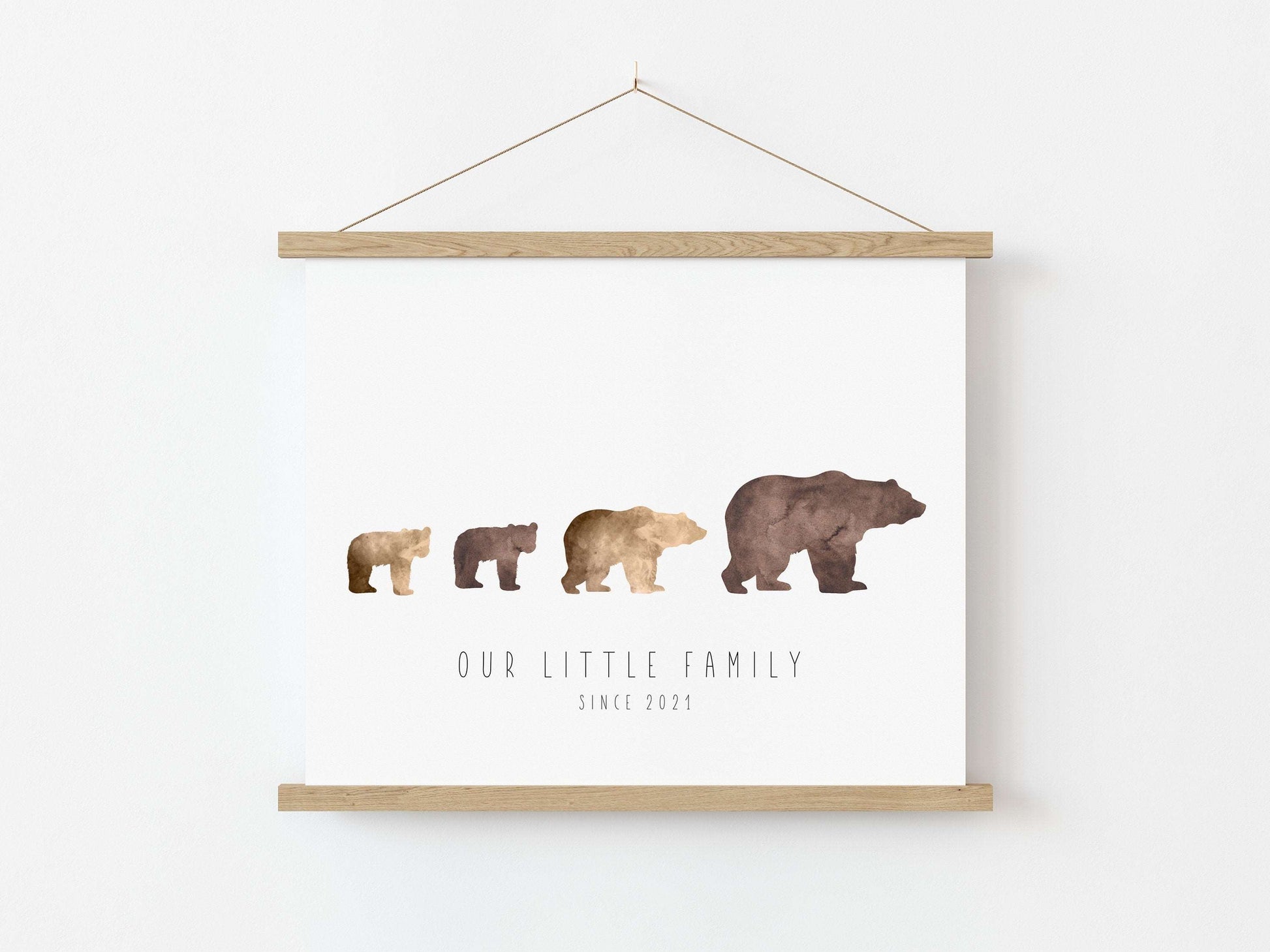 Personalised Bear Family Print