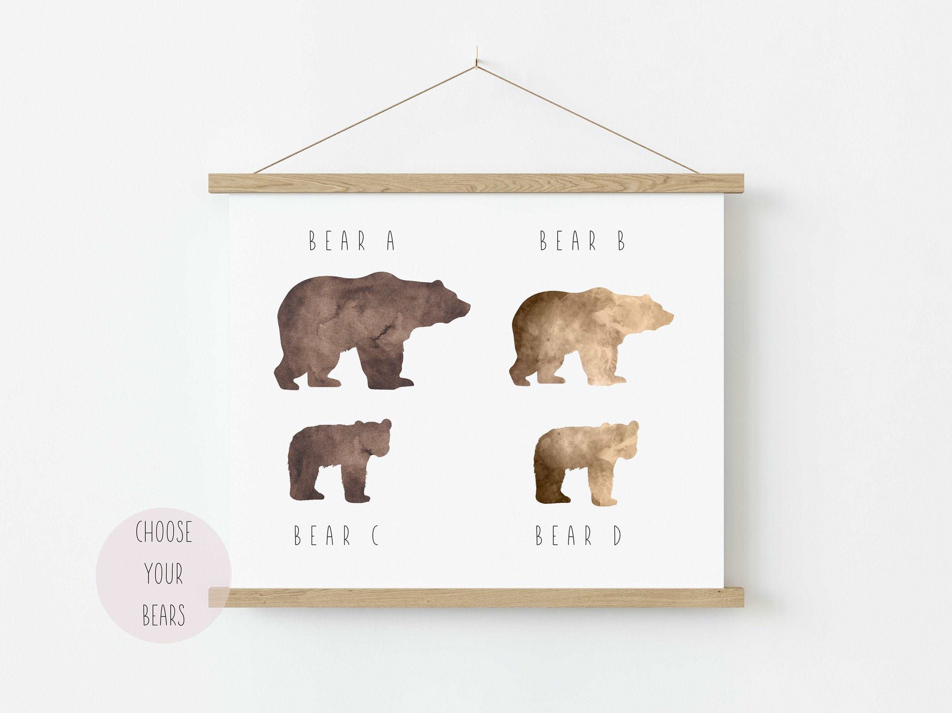 Personalised Bear Family Print