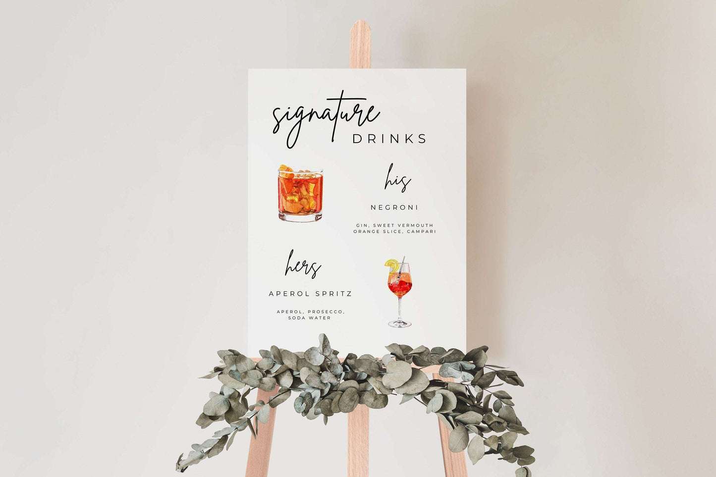 Signature Drinks Wedding Sign