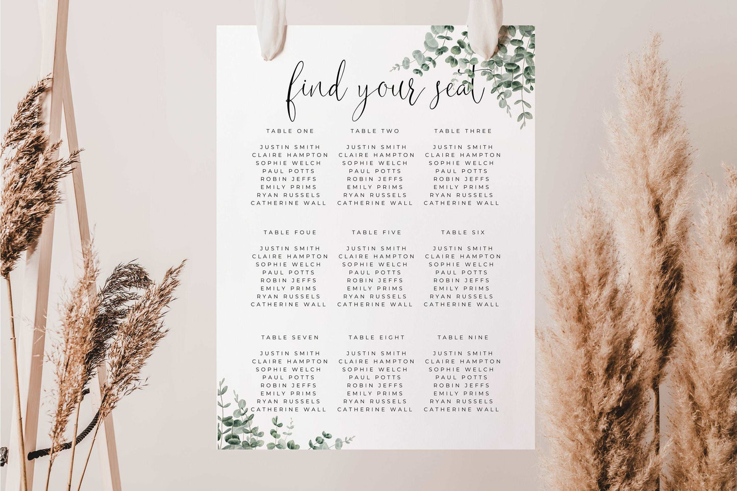 Eucalyptus Seating Chart