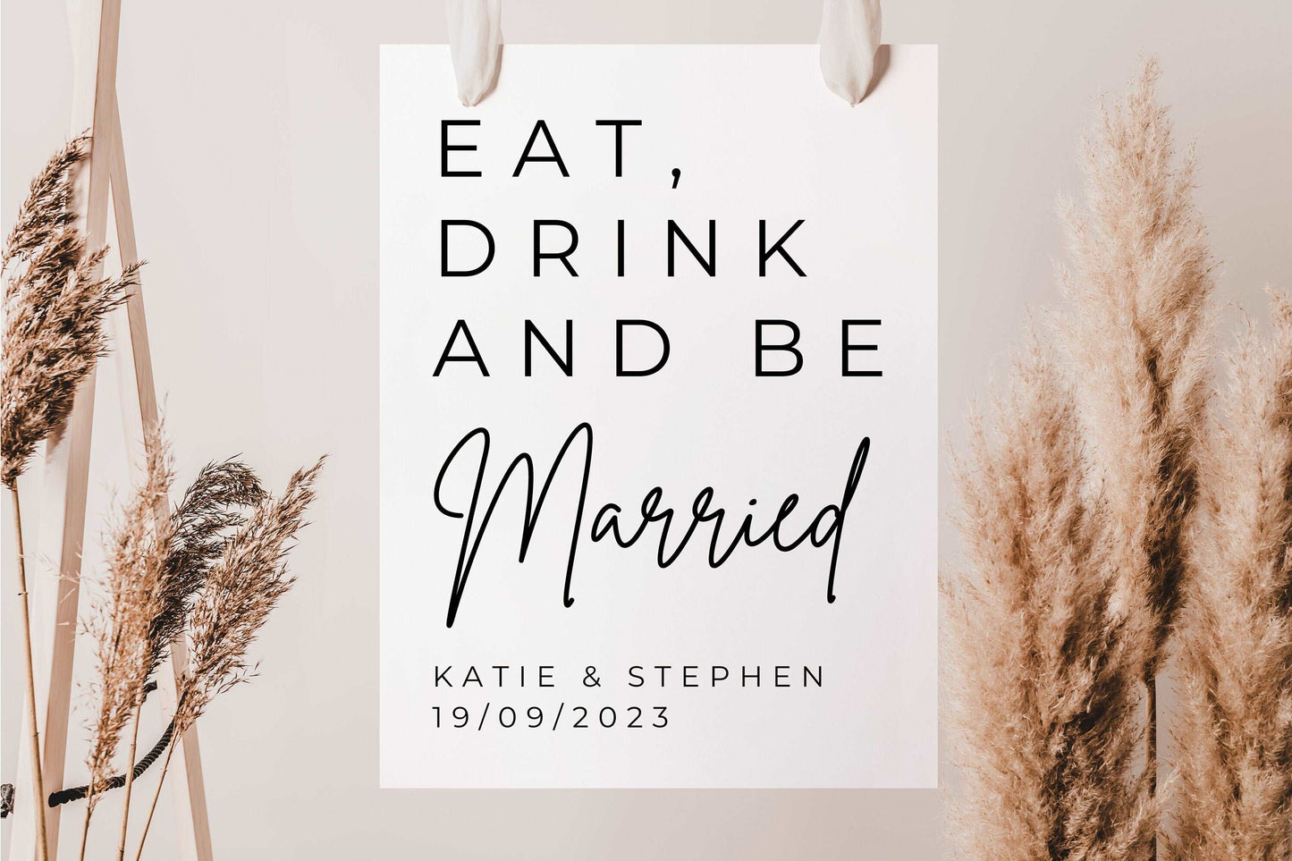 Eat Drink and Be Married Wedding Sign