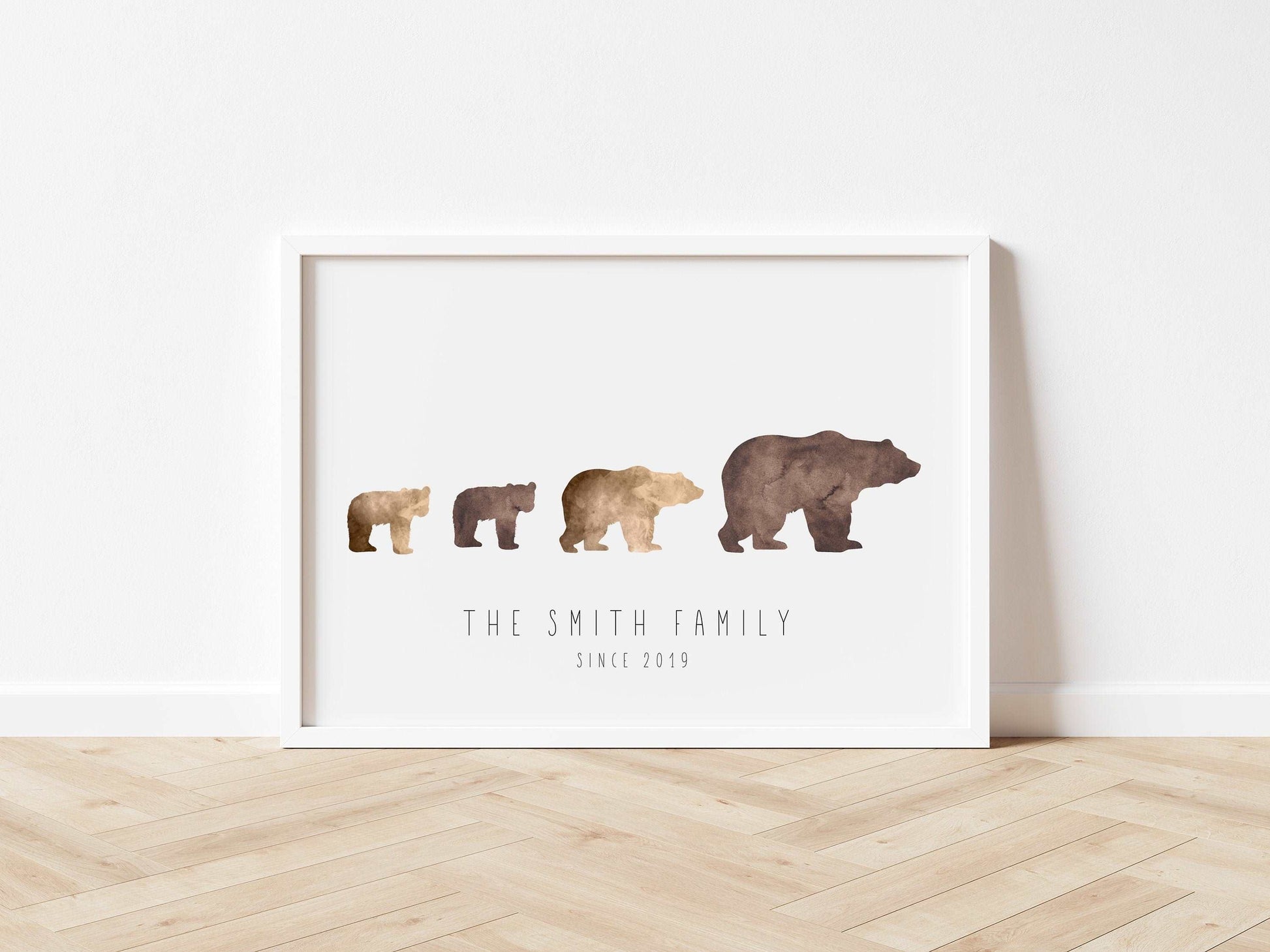 Personalised Bear Family Print