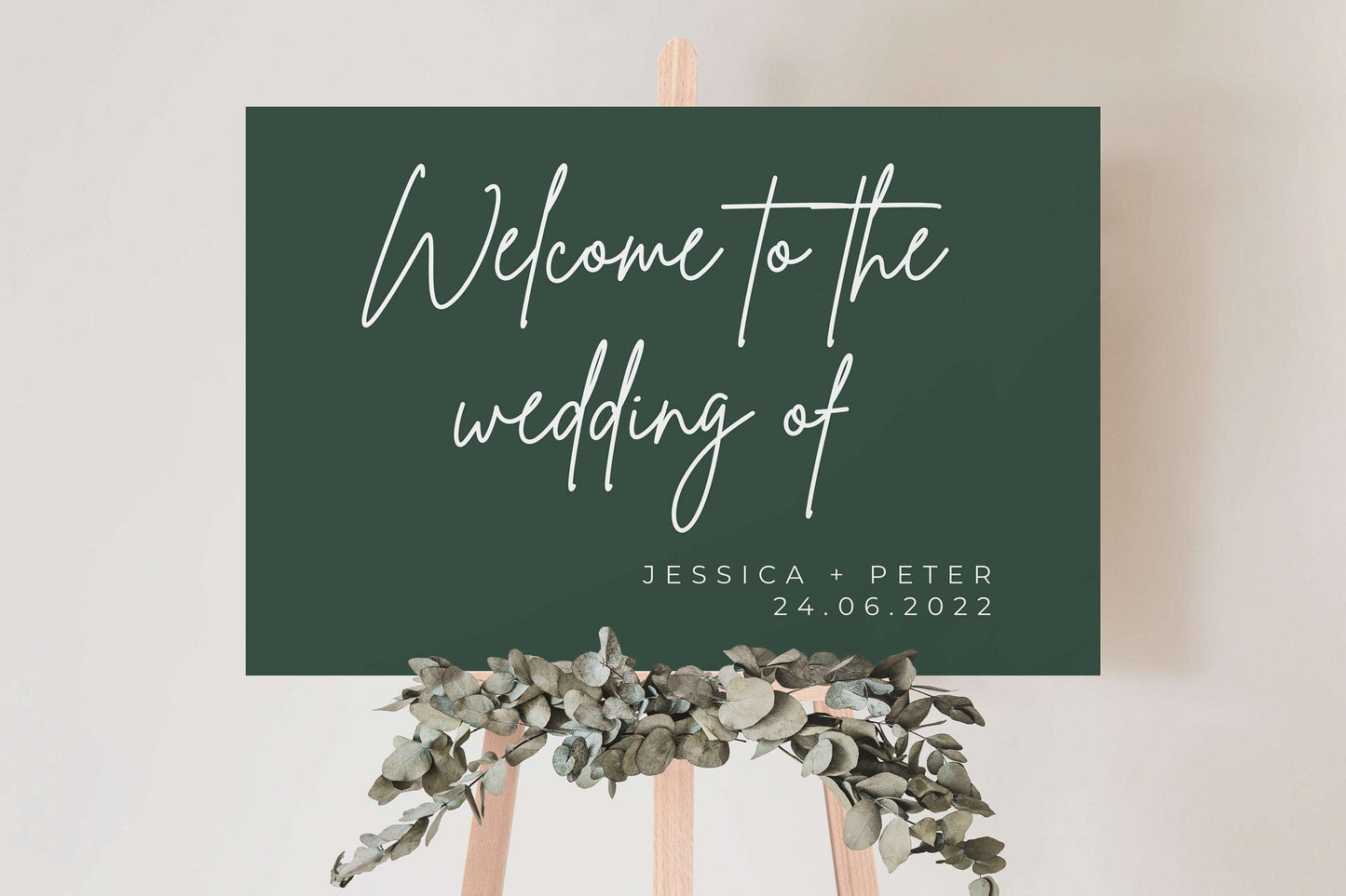 Emerald Green Wedding Welcome Sign