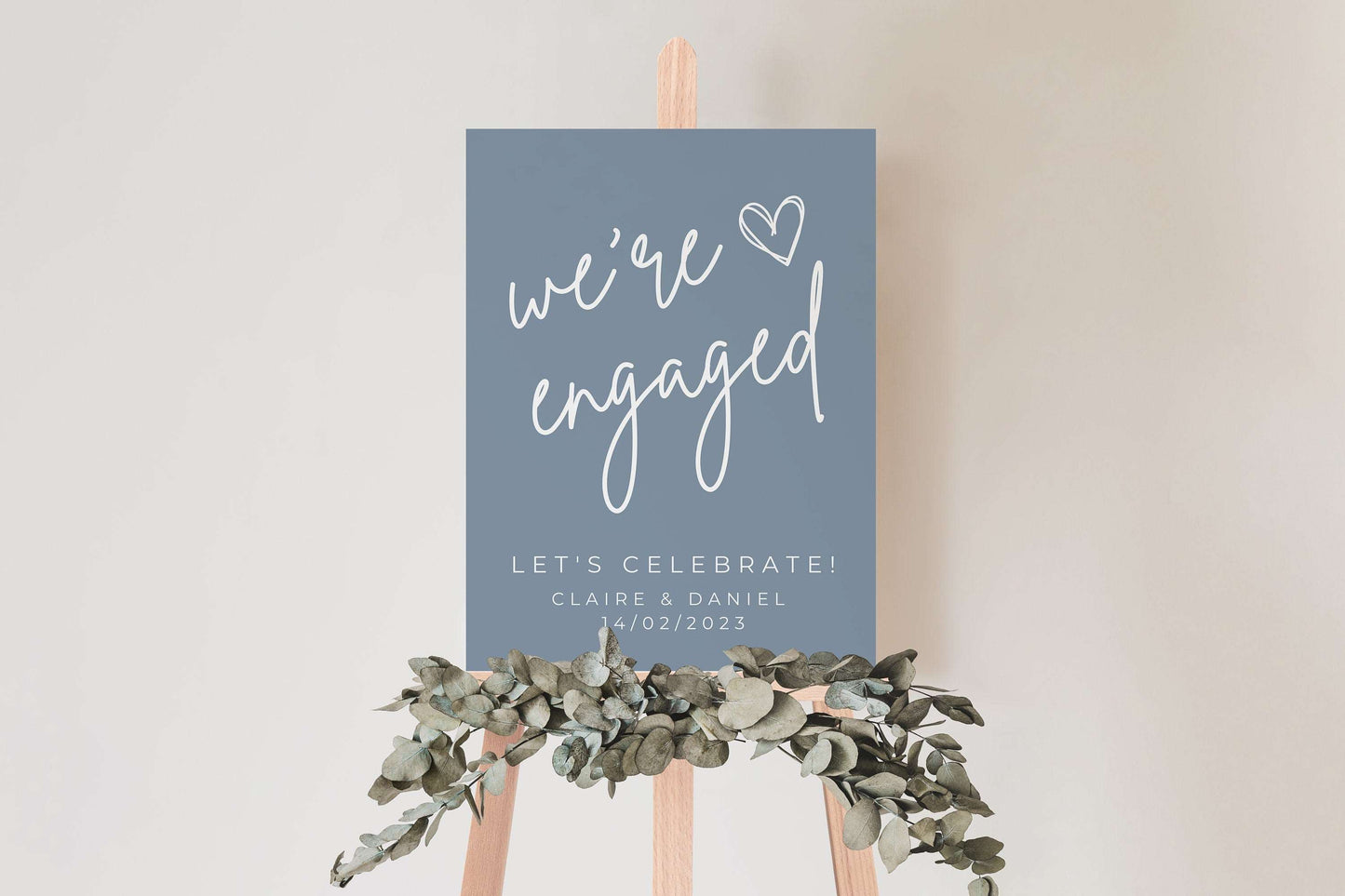 Dusty Blue Engagement Welcome Sign