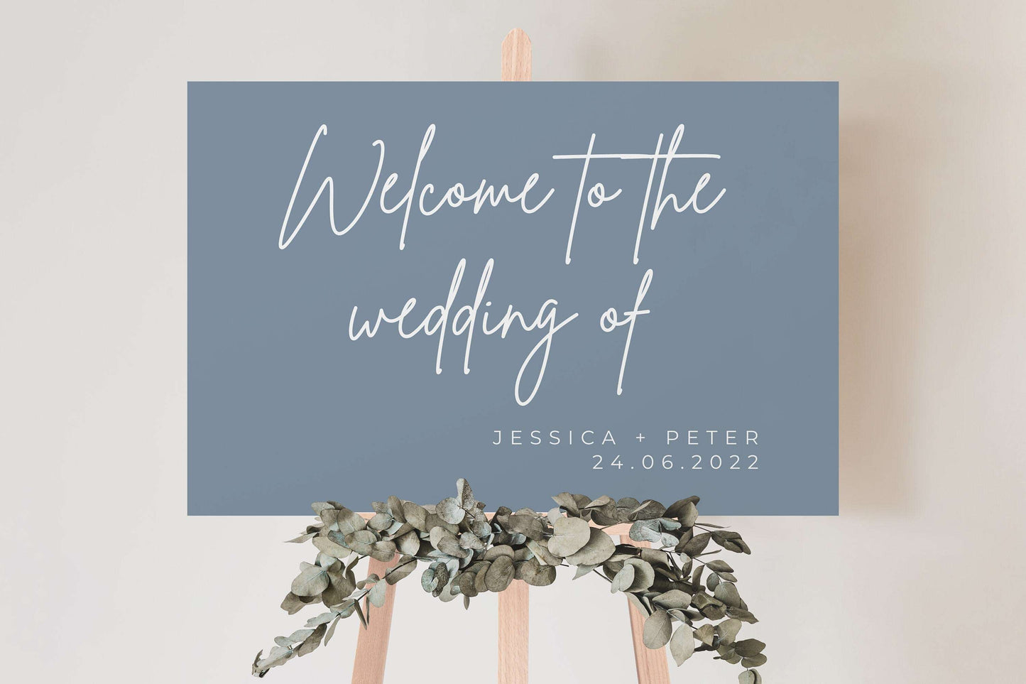 Dusty Blue Wedding Welcome Sign