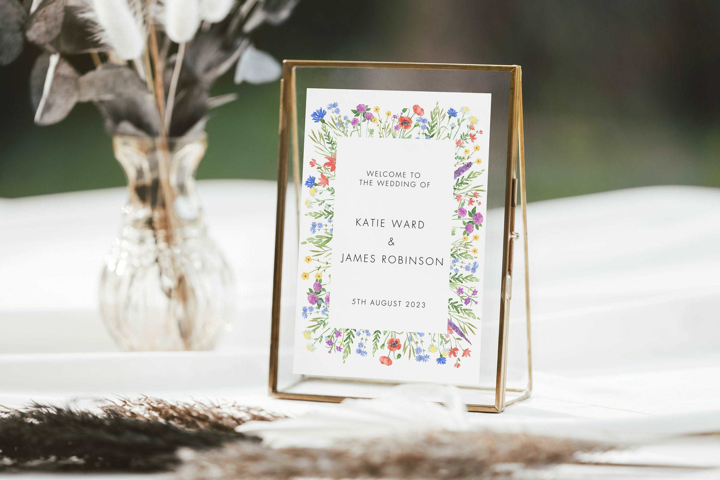 Wildflower Wedding Welcome Sign