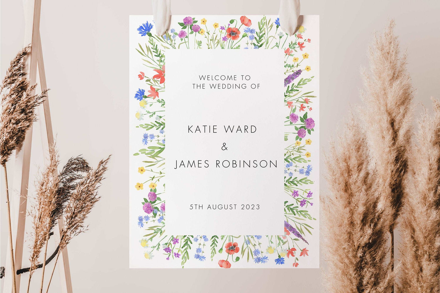 Wildflower Wedding Welcome Sign