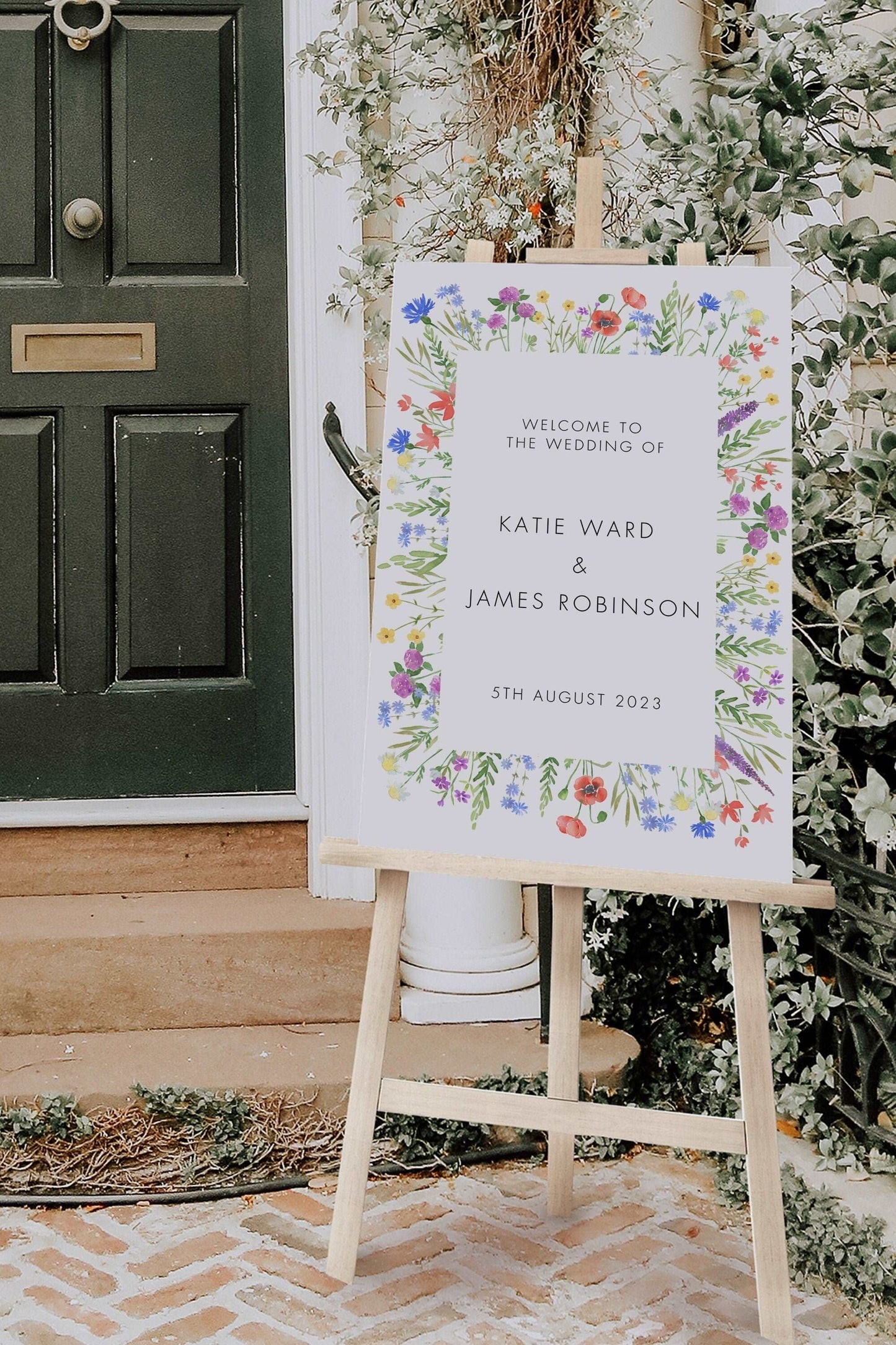 Wildflower Wedding Welcome Sign