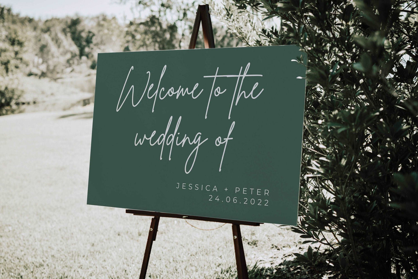 Emerald Green Wedding Welcome Sign