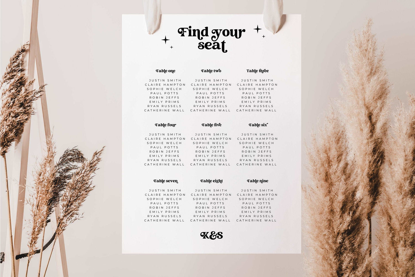 Retro Seating Chart