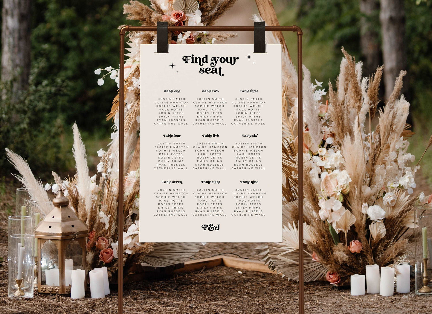 Retro Seating Chart