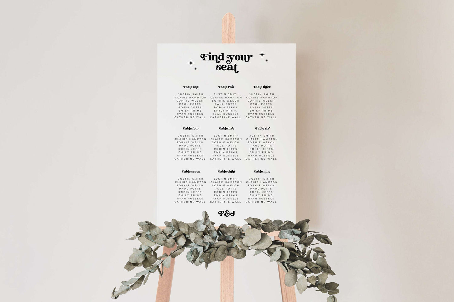Retro Seating Chart