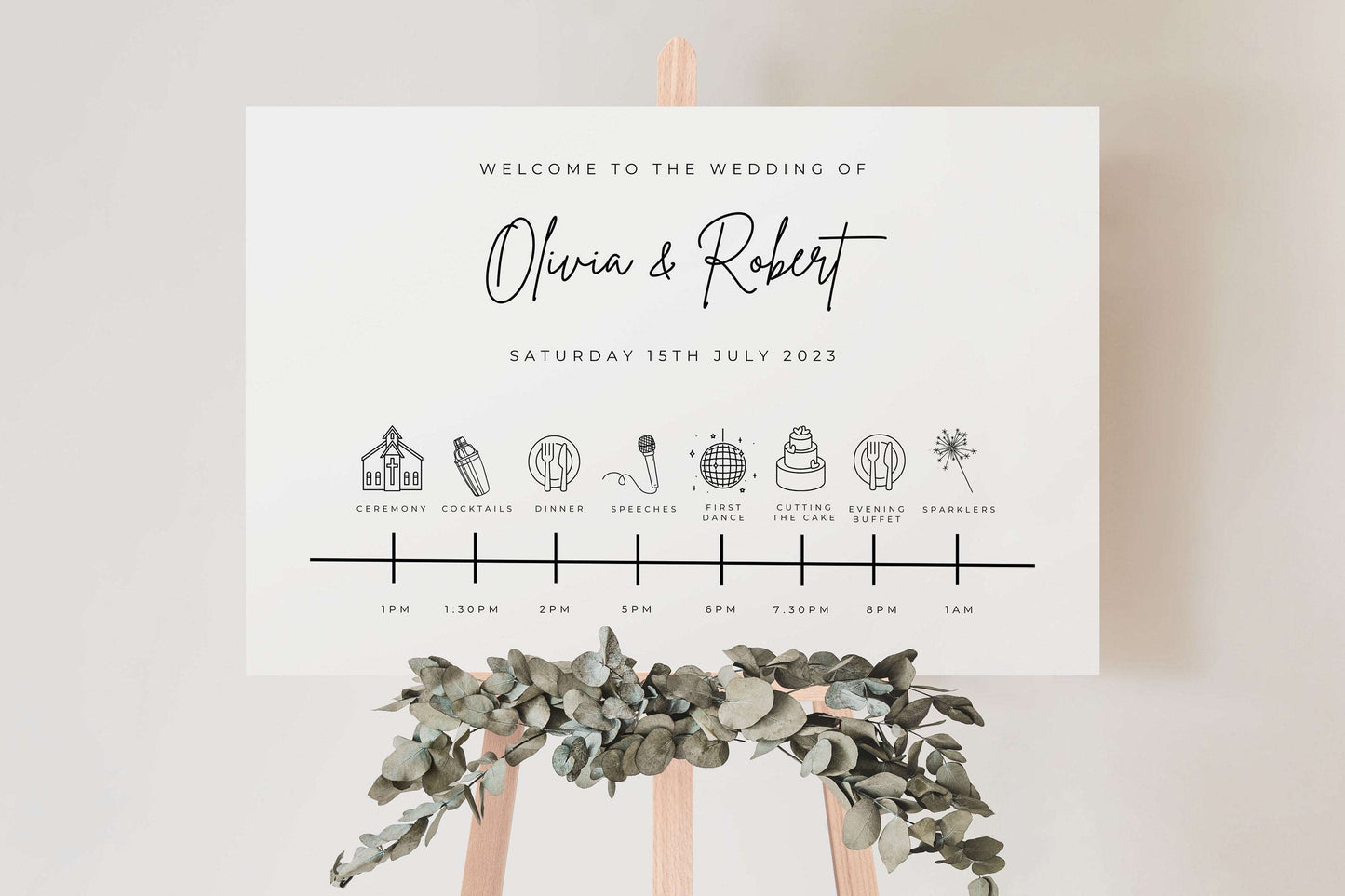 Wedding Order of the Day Sign