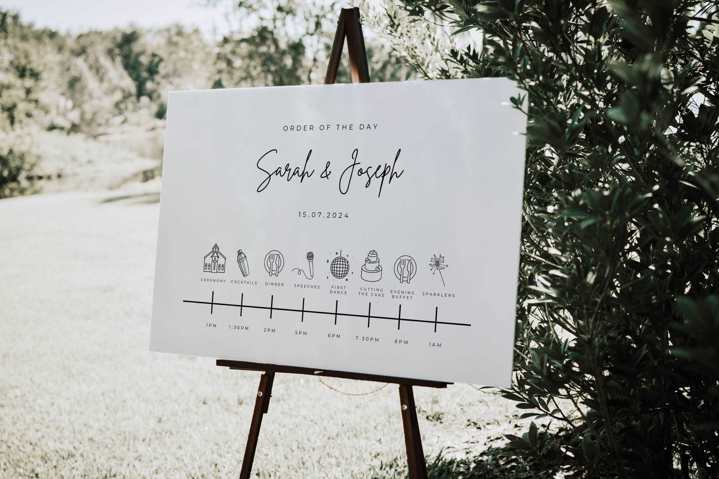 Wedding Order of the Day Sign