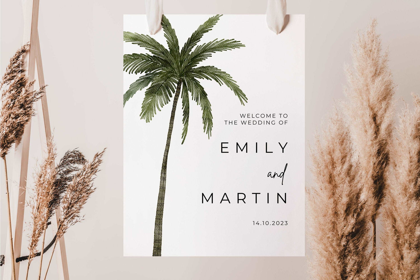 Palm Tree Wedding Welcome Sign