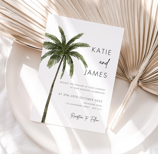 Palm Tree Wedding Invitation