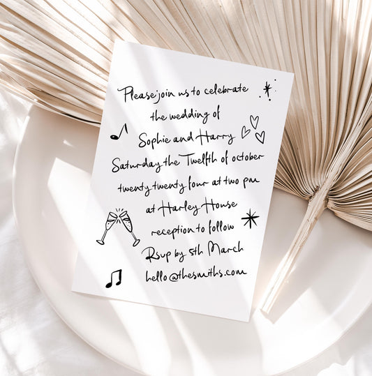 Handwritten Wedding Invitation