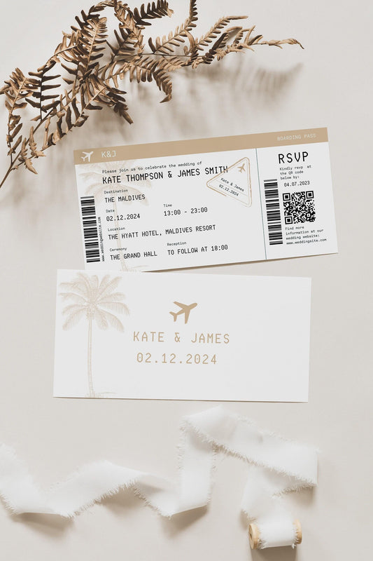 Boarding Pass Wedding Invitation