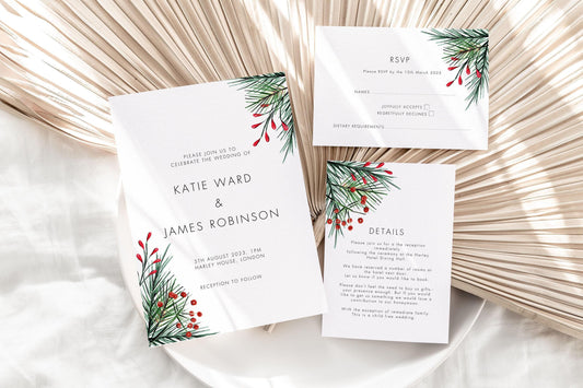 Christmas Wedding Invitation Suite