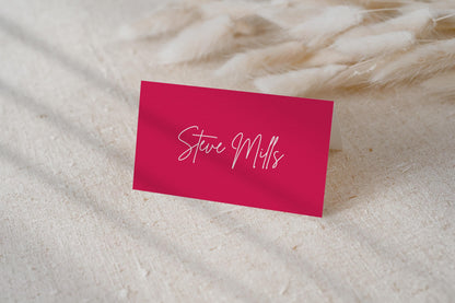 Bright Pink & Orange Wedding Place Card