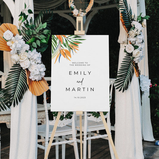 Bird of Paradise Wedding Welcome Sign