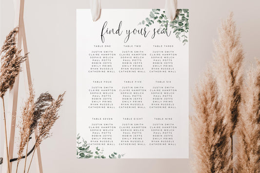 Eucalyptus Seating Chart