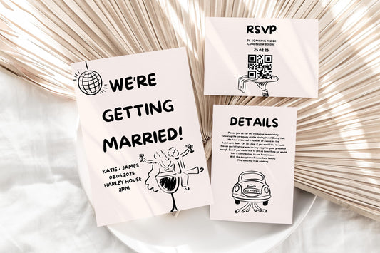 Fun Doodle Wedding Invitation Suite