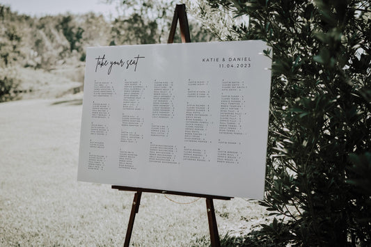 Alphabetical Wedding Seating Plan