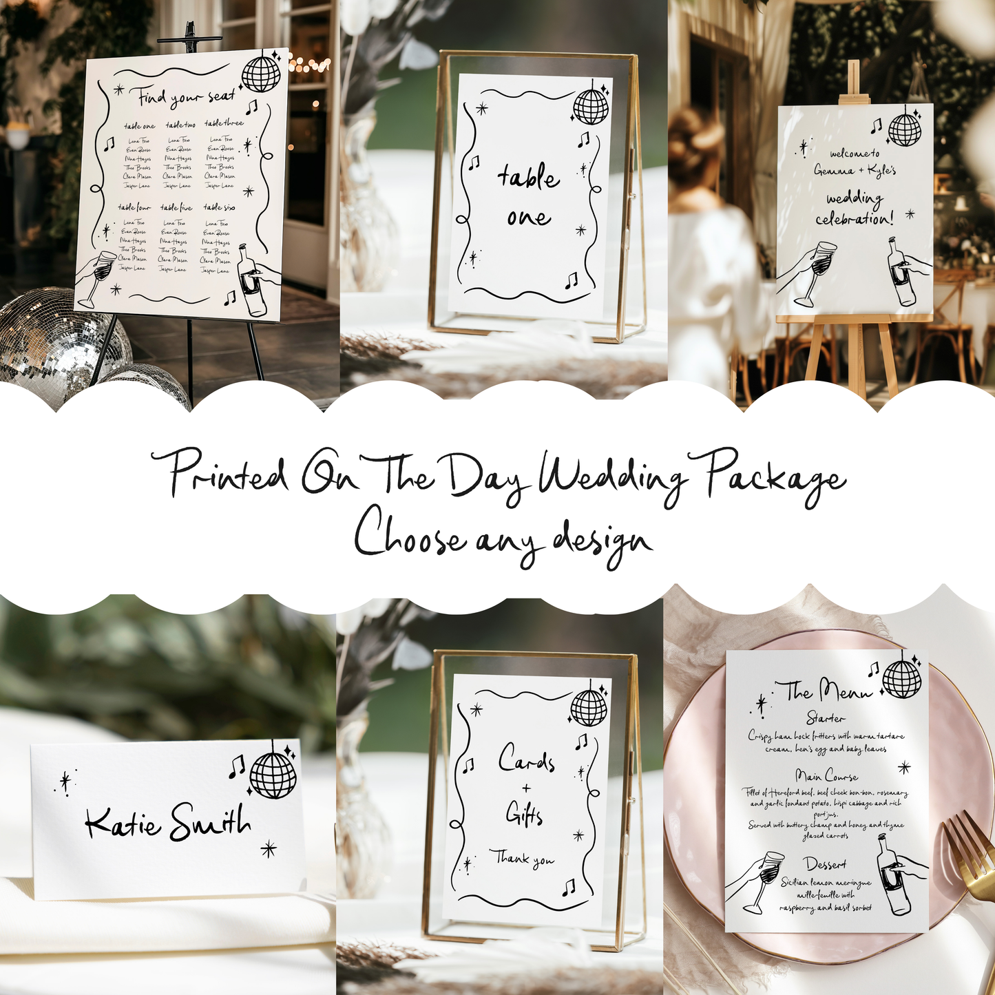 Wedding Day Stationery Bundle - Choose any Design