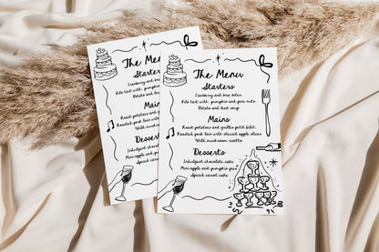 Doodles Wedding Menu