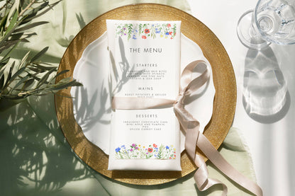 Floral Wedding Menu