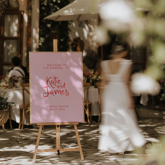 Pink Whimsical Wedding Sign