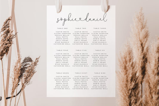 Minimalist Seating Chart