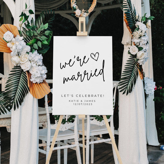 We're Married Wedding Welcome Sign