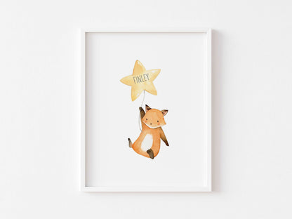 Flying Fox Personalised Nursery Print