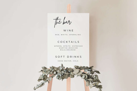 The Bar Wedding Sign