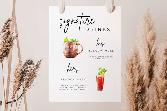 Signature Drinks Wedding Sign