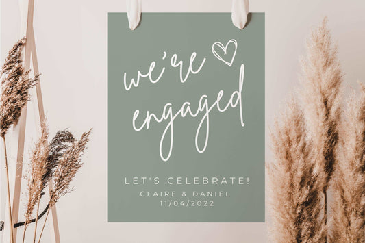 Sage Green Engagement Welcome Sign