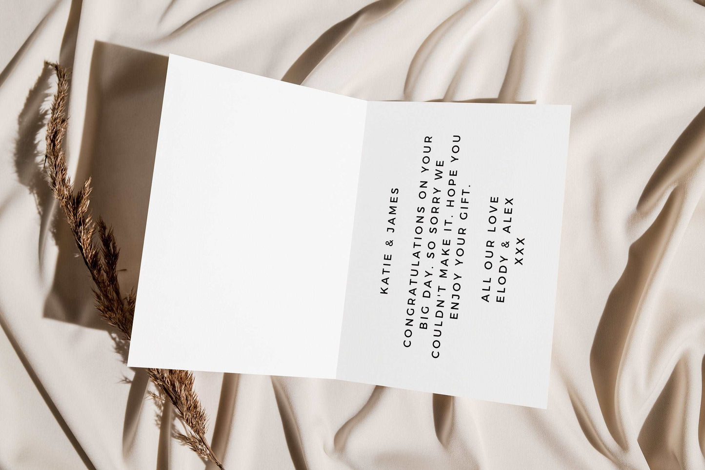 Golden Voucher Wedding Card