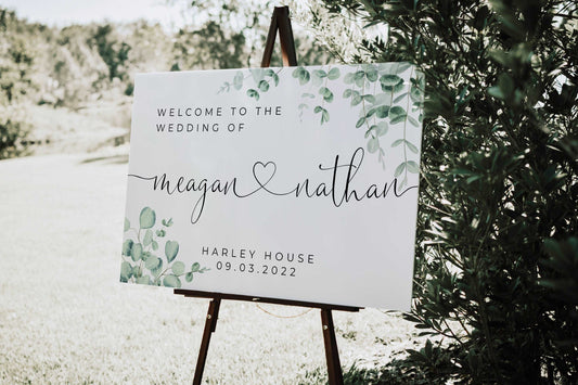 Eucalyptus Wedding Welcome Sign