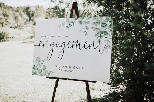 Eucalyptus Engagement Welcome Sign