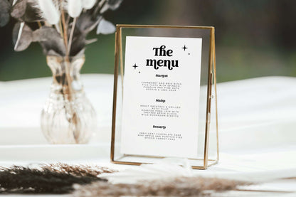 Retro Wedding Menu