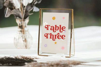 Colourful Retro Table Numbers