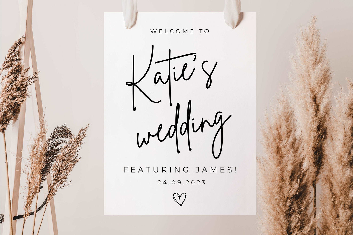 Brides name wedding welcome sign 