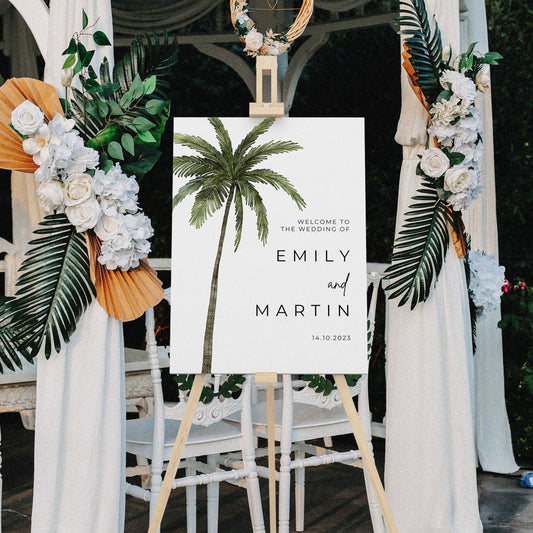 Palm Tree Wedding Welcome Sign