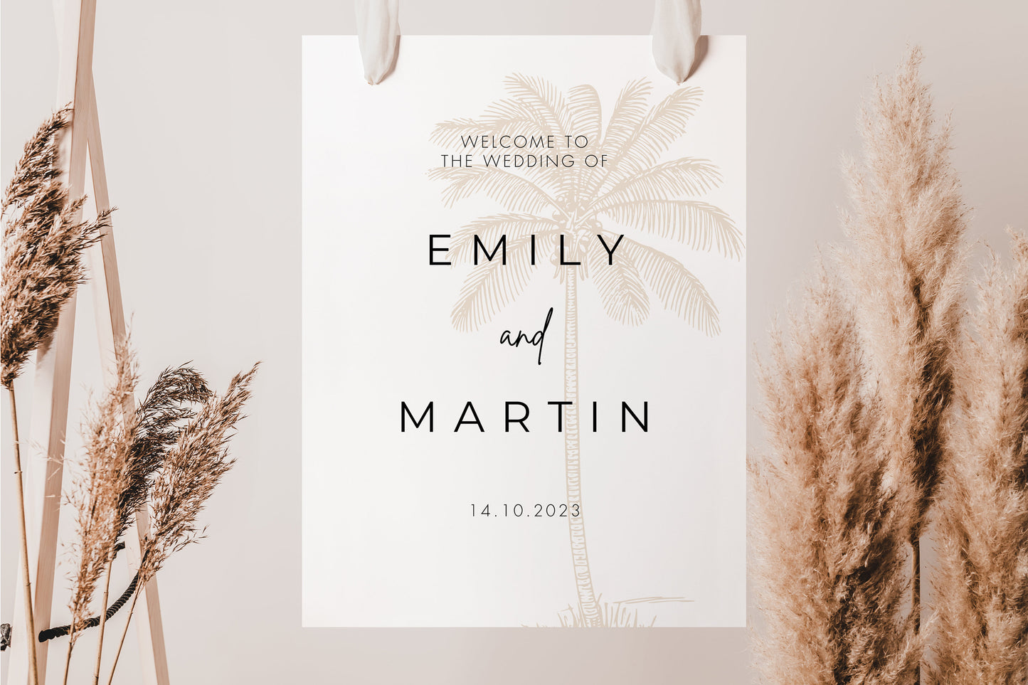 Palm Tree Wedding Welcome Sign