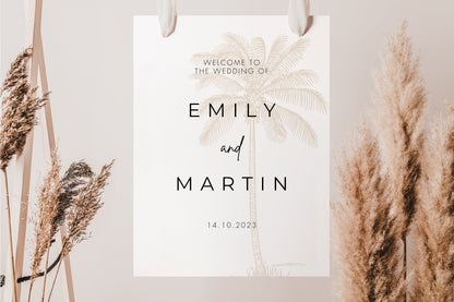 Palm Tree Wedding Welcome Sign