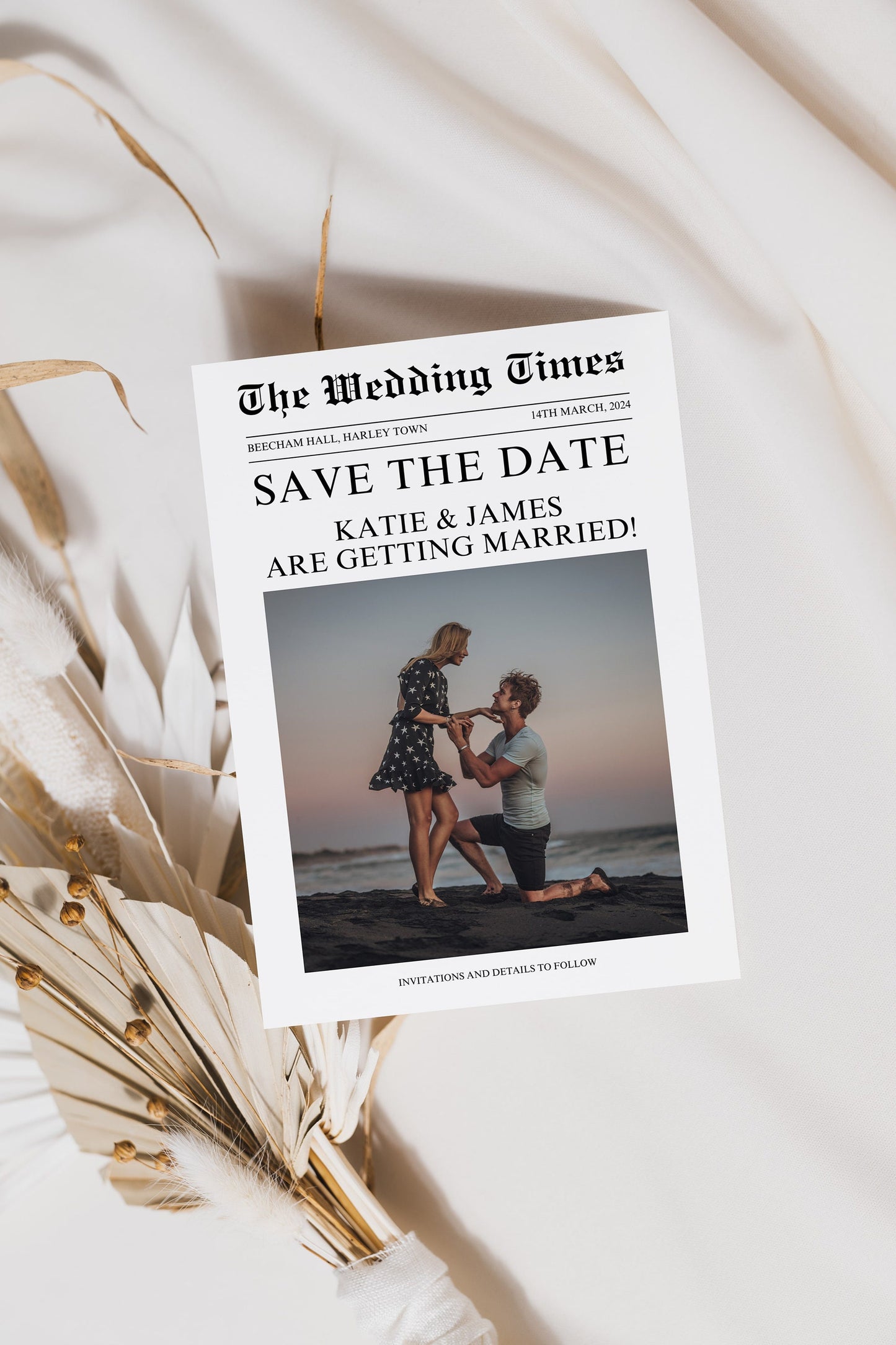 Newspaper Save The Dates